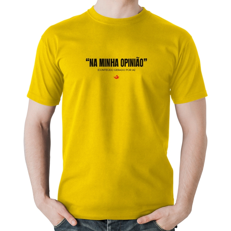 Camiseta Algodão Na Minha Opinião (IA) - Amarela
