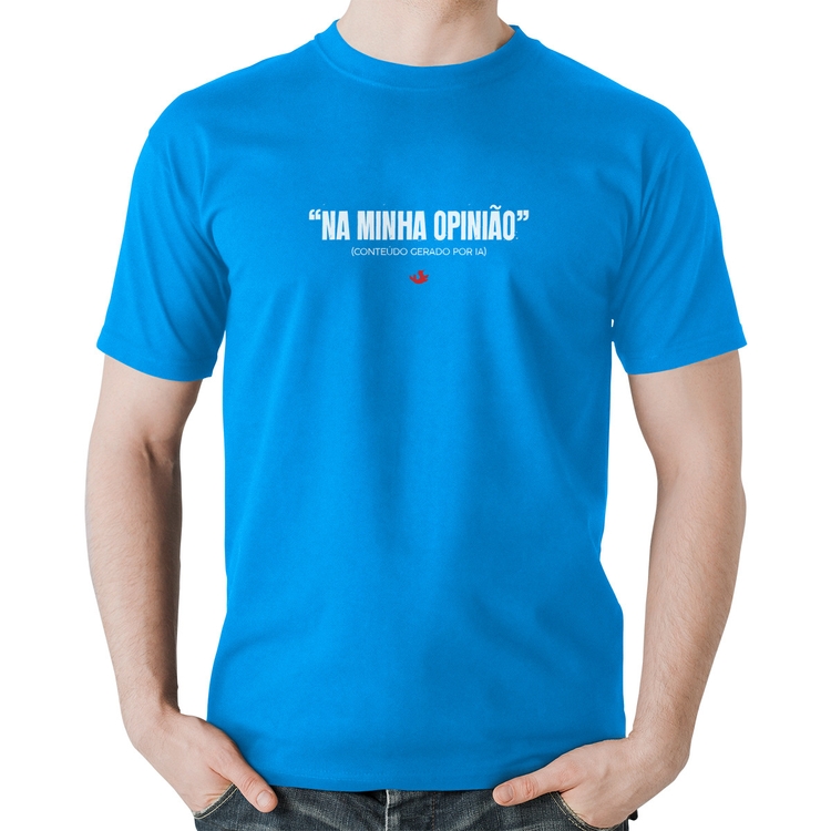 Camiseta Algodão Na Minha Opinião (IA) - Azul