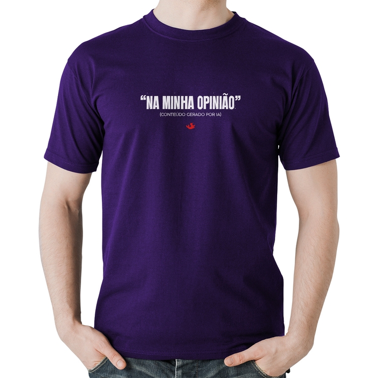 Camiseta Algodão Na Minha Opinião (IA) - Roxa