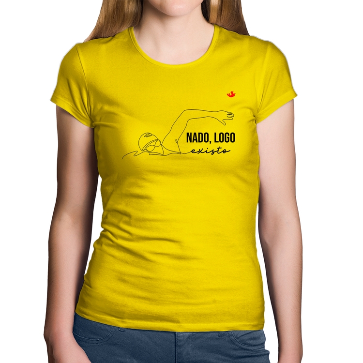 Baby Look Algodão Nado, logo existo - Amarela