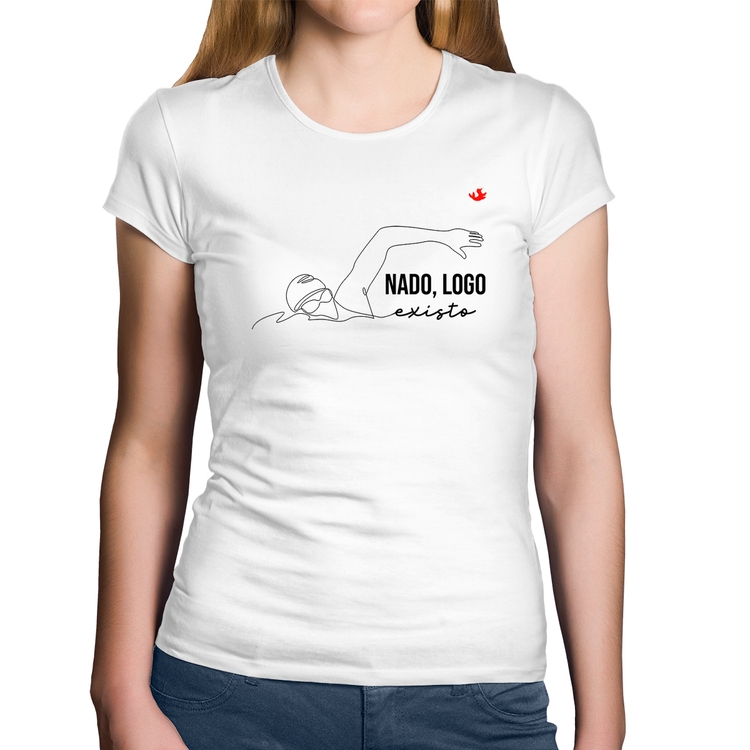 Baby Look Algodão Nado, logo existo - Branca