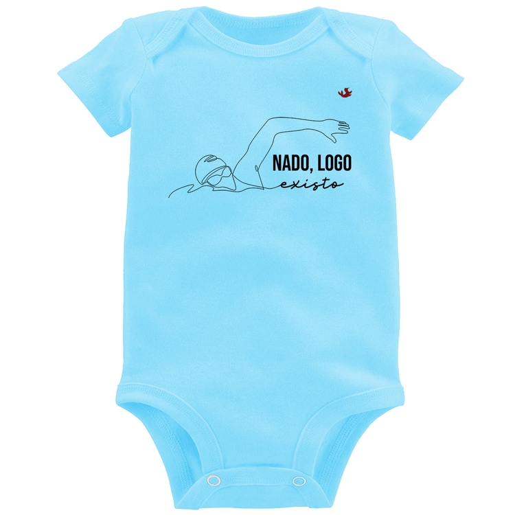 Body Bebê Nado, logo existo - Azul Bebê