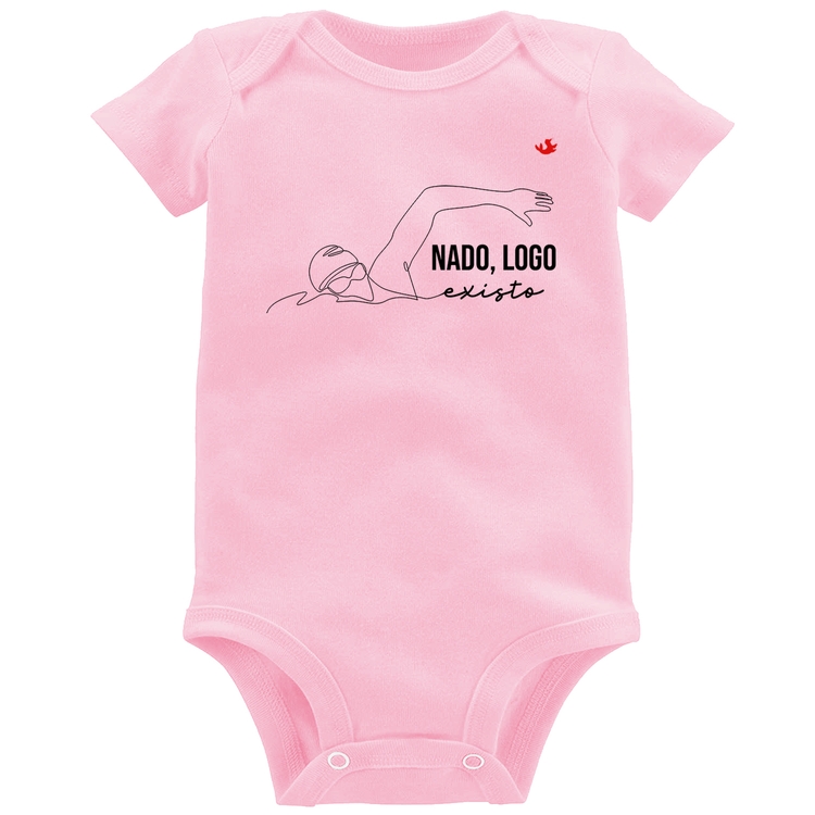 Body Bebê Nado, logo existo - Rosa Bebê