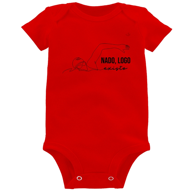 Body Bebê Nado, logo existo - Vermelho