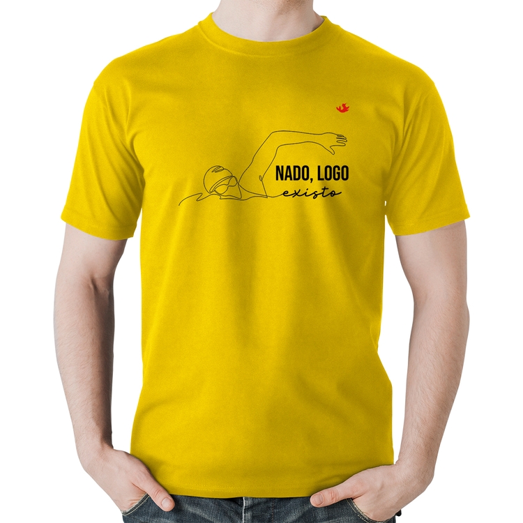 Camiseta Algodão Nado, logo existo - Amarela