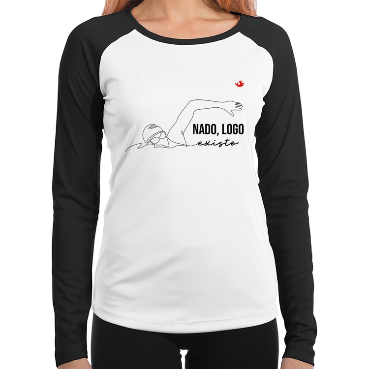 Baby Look Raglan Nado, logo existo Manga Longa