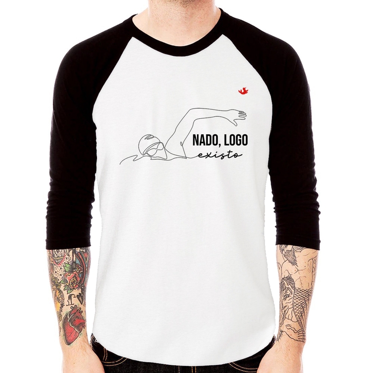 Camiseta Raglan Nado, logo existo Manga 3/4