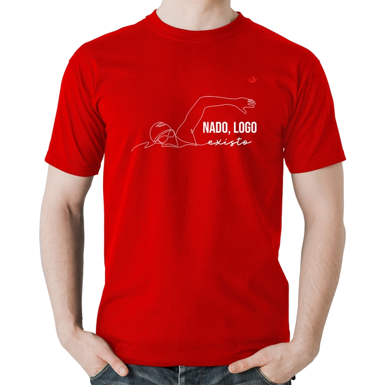 Camiseta Algodão Nado, logo existo - Vermelha