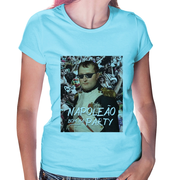 Baby Look Napoleão bom na party - Azul Bebê