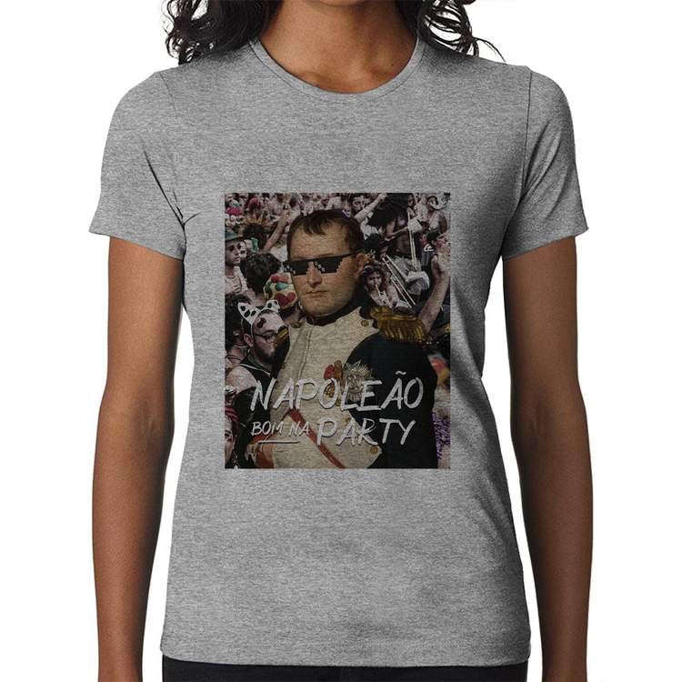 Baby Look Napoleão bom na party - Cinza