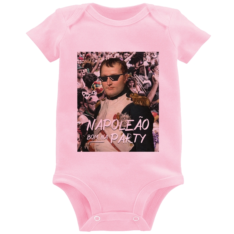 Body Bebê Napoleão bom na party - Rosa Bebê