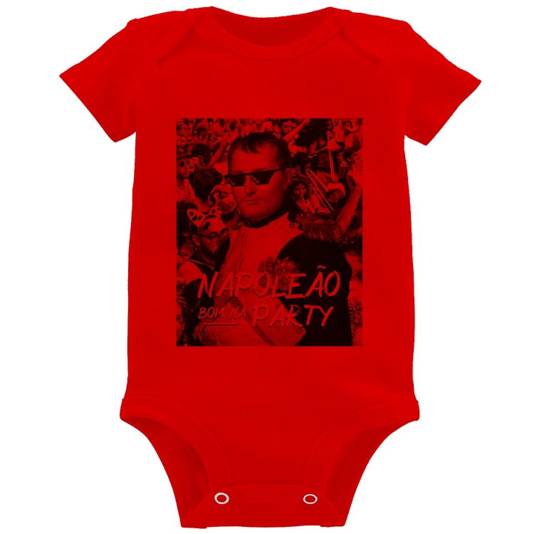 Body Bebê Napoleão bom na party - Vermelho