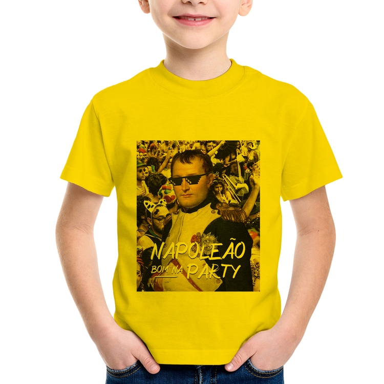 Camiseta Infantil Napoleão bom na party - Amarela