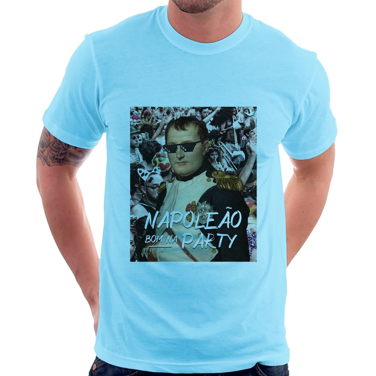 Camiseta Napoleão bom na party - Azul Bebê