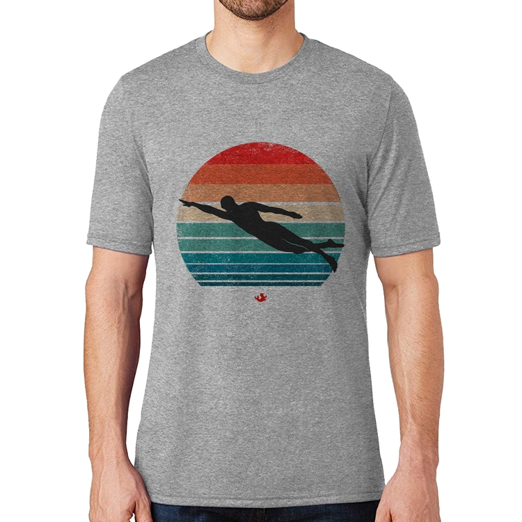 Camiseta Nadador Vintage Sunset - Cinza