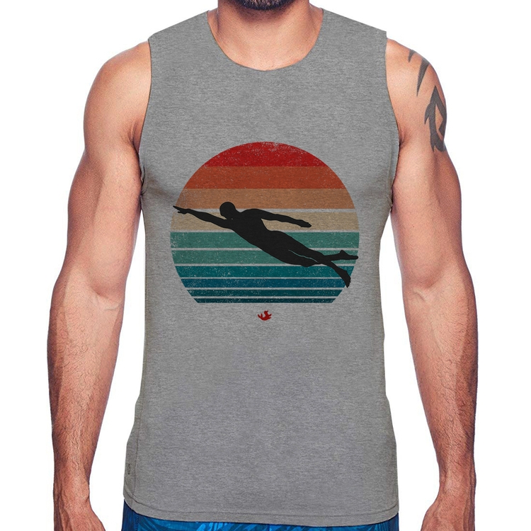 Regata Nadador Vintage Sunset - Cinza