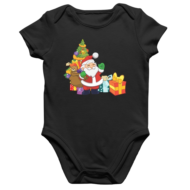 Body Bebê Algodão Natal Papai Noel