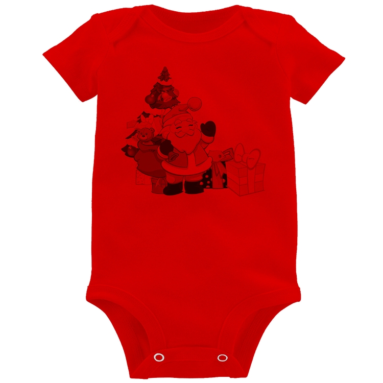 Body Bebê Natal Papai Noel - Vermelho