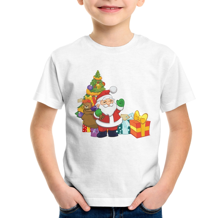 Camiseta Infantil Natal Papai Noel