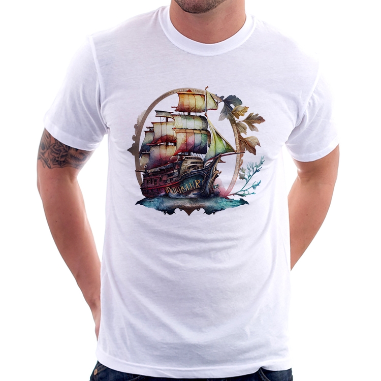 Camiseta Navio e Flores