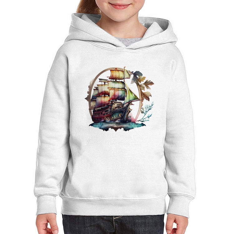 Moletom Infantil Navio e Flores