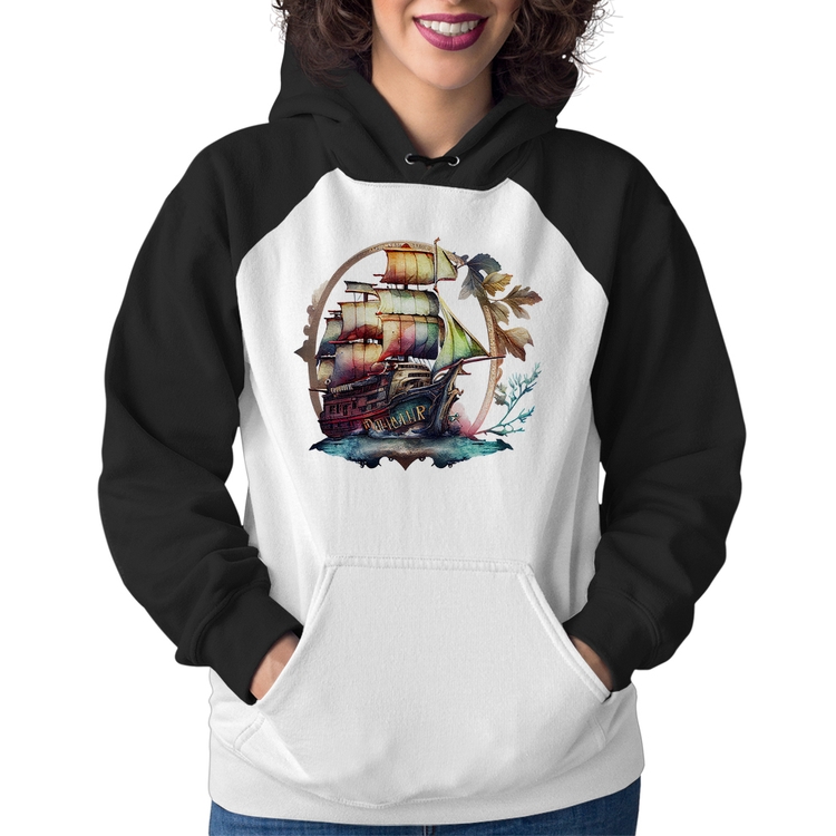 Moletom Feminino Navio e Flores