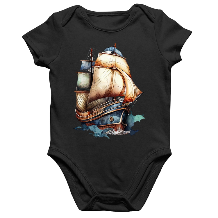 Body Bebê Algodão Navio Vintage