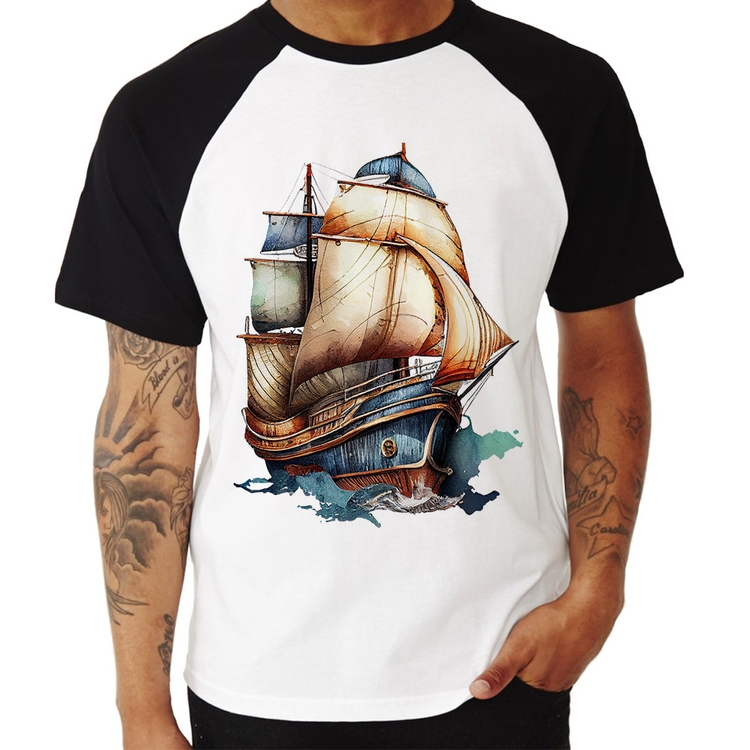Camiseta Raglan Navio Vintage