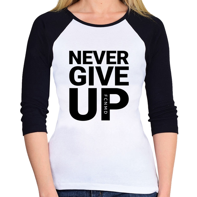 Baby Look Raglan Never give up Manga 3/4