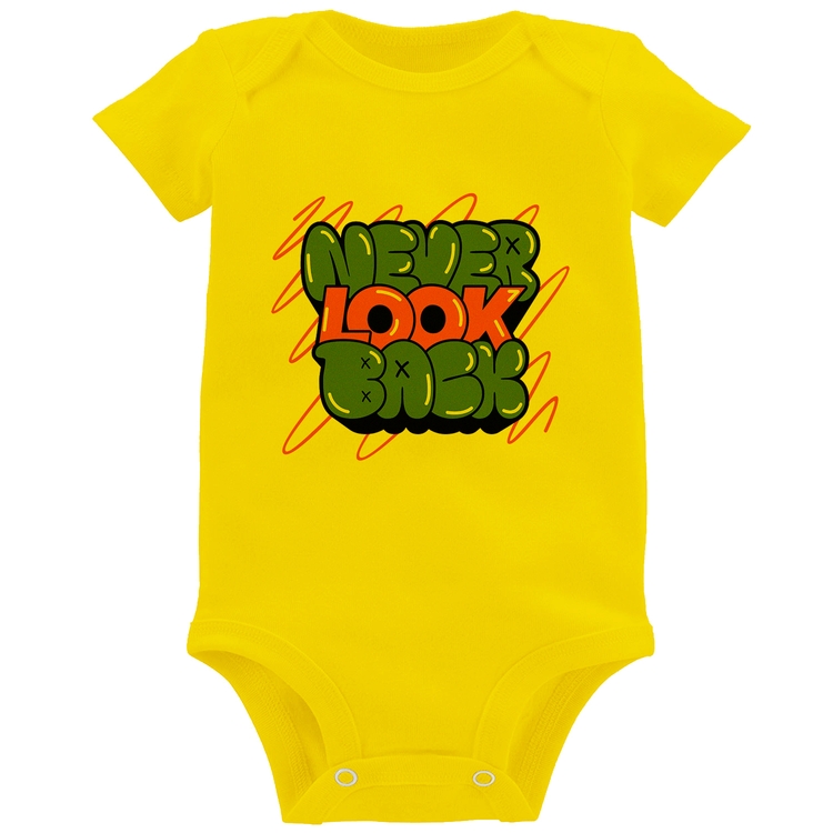 Body Bebê Never look back - Amarelo