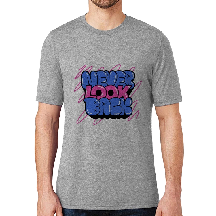 Camiseta Never look back - Cinza