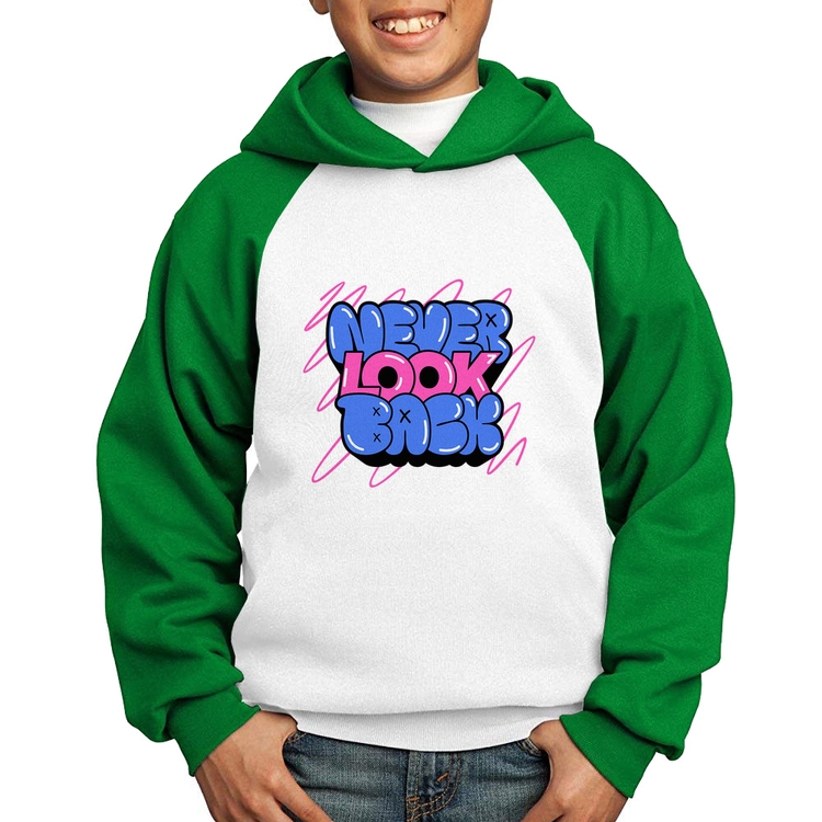 Moletom Infantil Never look back - Branco/Verde