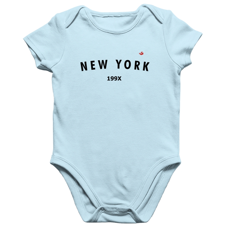 Body Bebê Algodão New York 199X - Azul Bebê