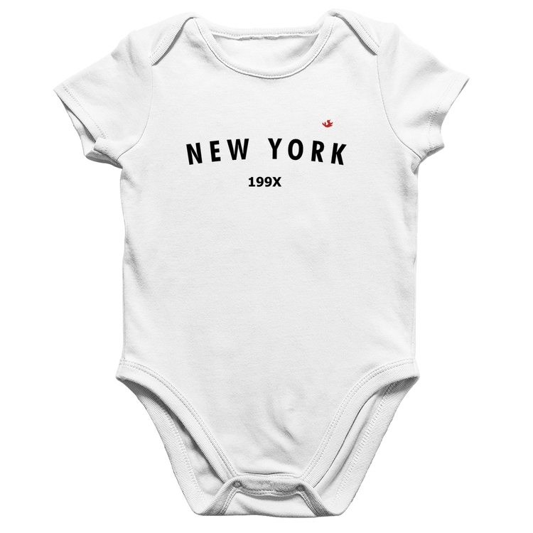 Body Bebê Algodão New York 199X - Branco