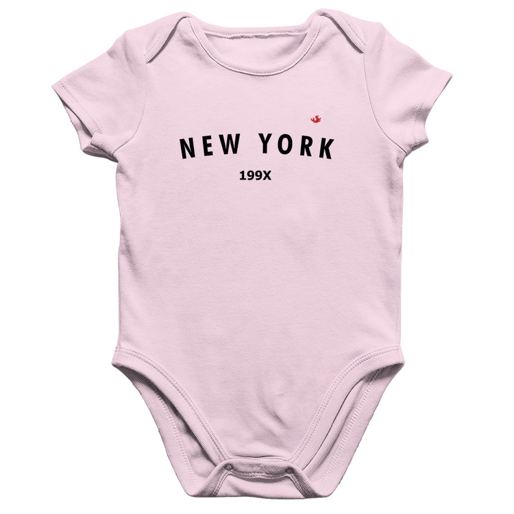 Body Bebê Algodão New York 199X - Rosa Bebê