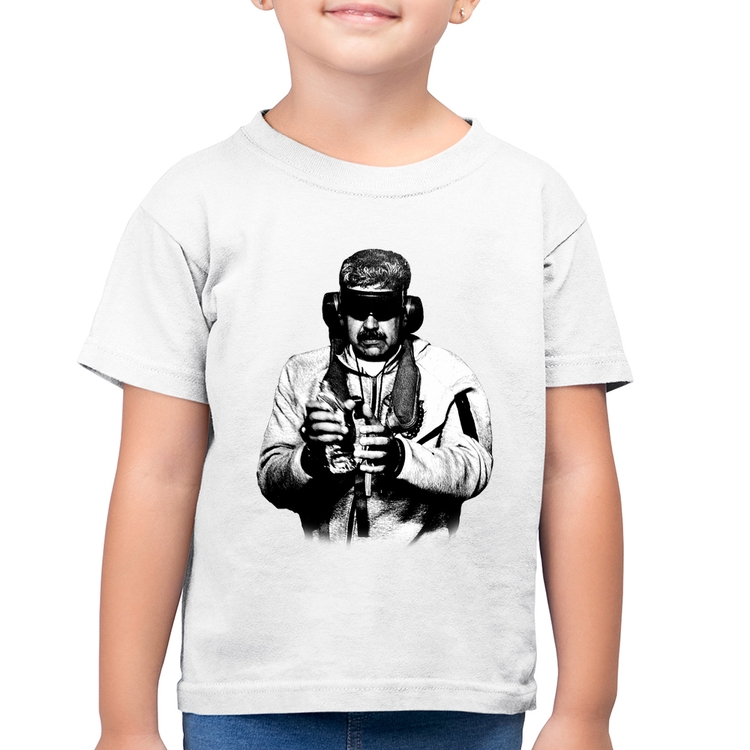 Camiseta Algodão Infantil Nicolás Maduro Preso - Branca