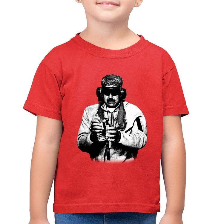 Camiseta Algodão Infantil Nicolás Maduro Preso - Vermelha