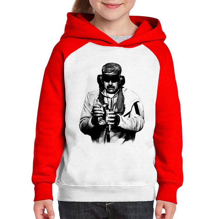 Moletom Infantil Nicolás Maduro Preso - Branco/Vermelho