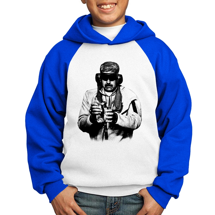 Moletom Infantil Nicolás Maduro Preso - Branco/Azul