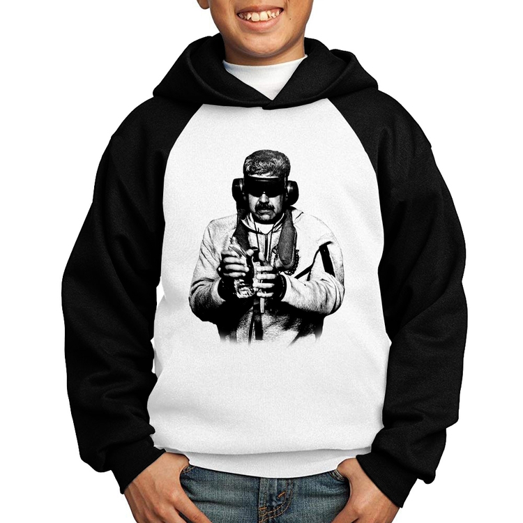 Moletom Infantil Nicolás Maduro Preso - Branco/Preto