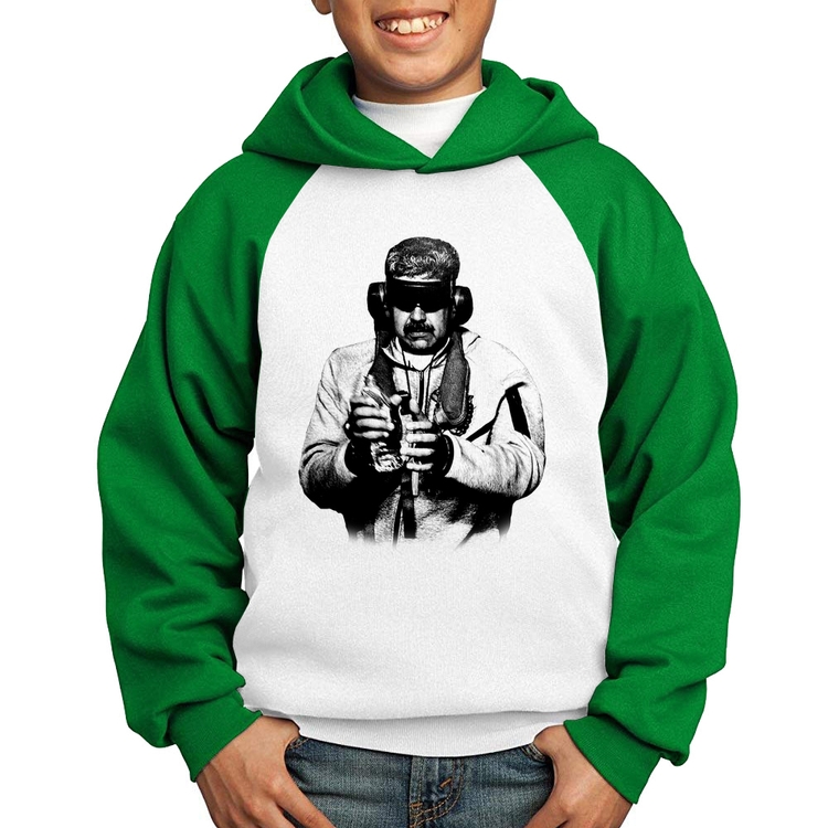 Moletom Infantil Nicolás Maduro Preso - Branco/Verde