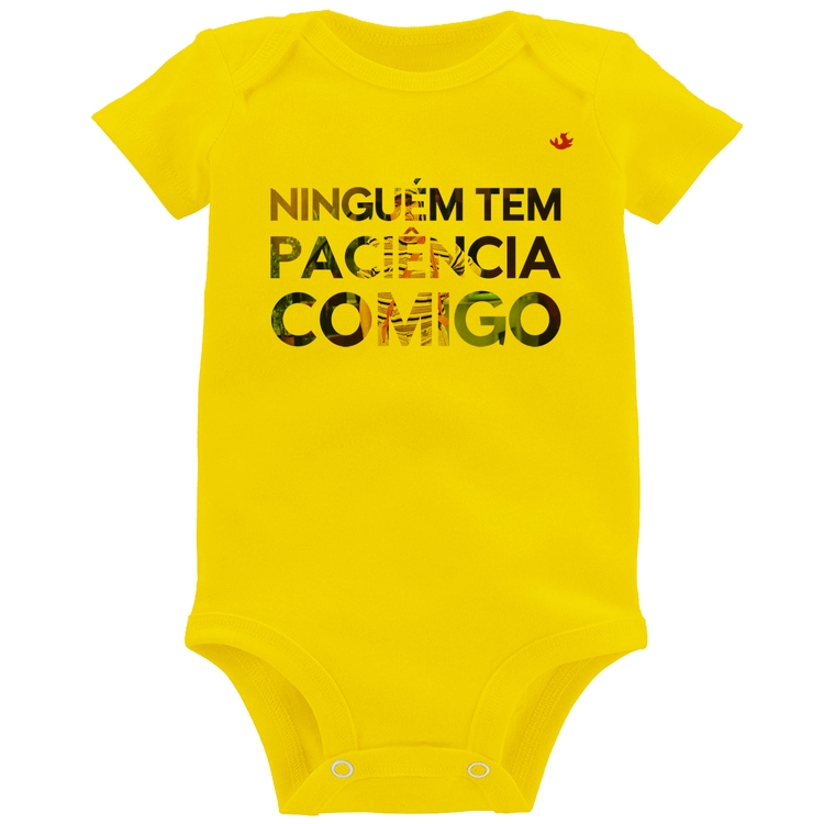 Body Bebê Ninguém tem paciência comigo - Amarelo