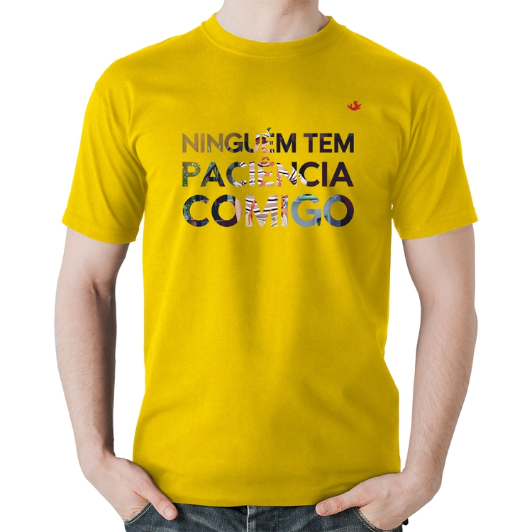 Camiseta Algodão Ninguém tem paciência comigo - Amarela