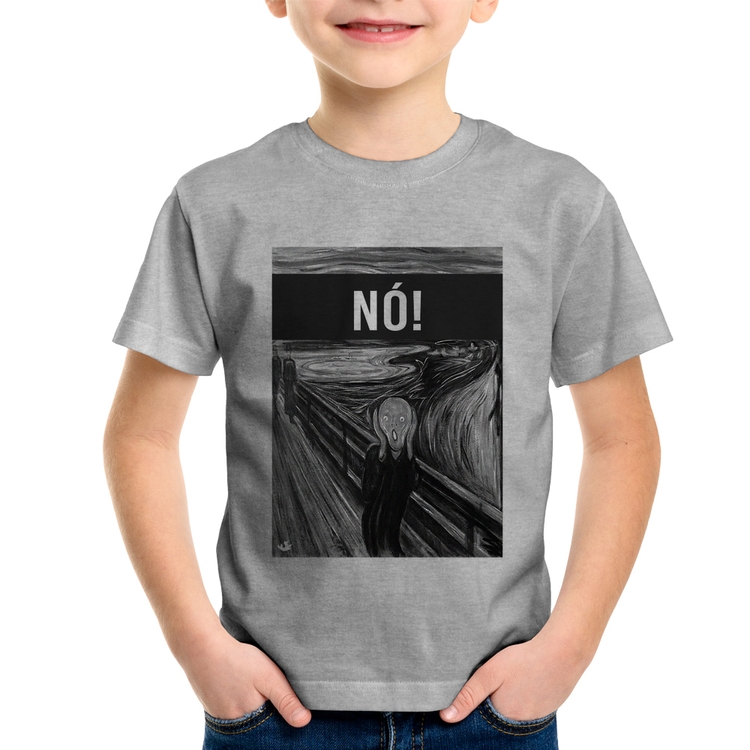 Camiseta Infantil NÓ! - Cinza