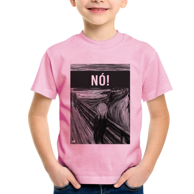 Camiseta Infantil NÓ! - Rosa Bebê
