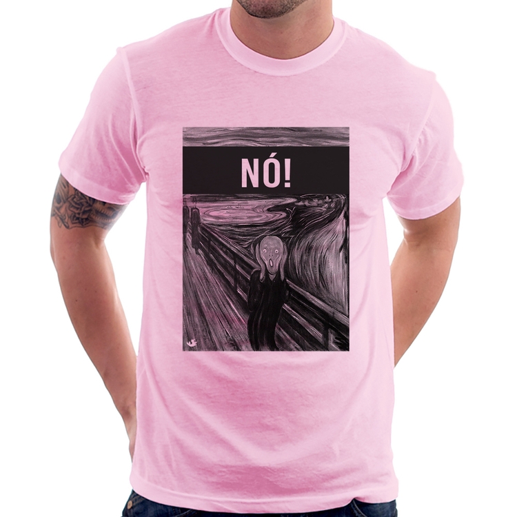 Camiseta NÓ! - Rosa Bebê