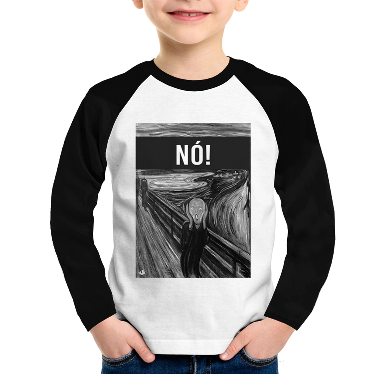 Camiseta Raglan Infantil NÓ! Manga Longa