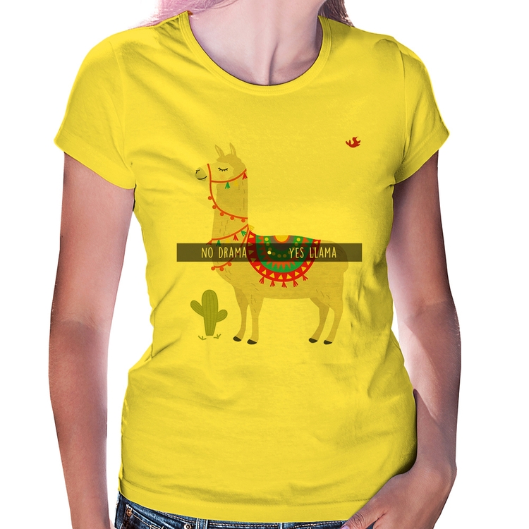 Baby Look No Drama Yes Llama - Amarela