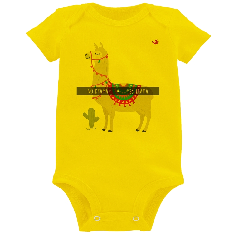 Body Bebê No Drama Yes Llama - Amarelo