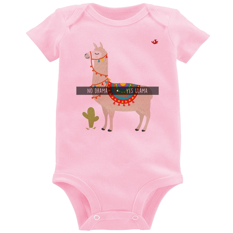 Body Bebê No Drama Yes Llama - Rosa Bebê
